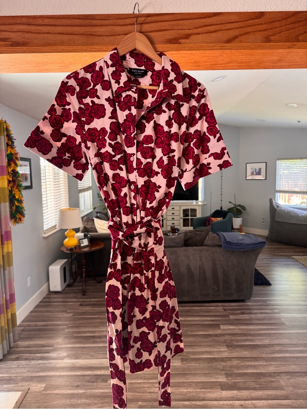 kate spade Pink and Deep Rose Floral Shirt Dress